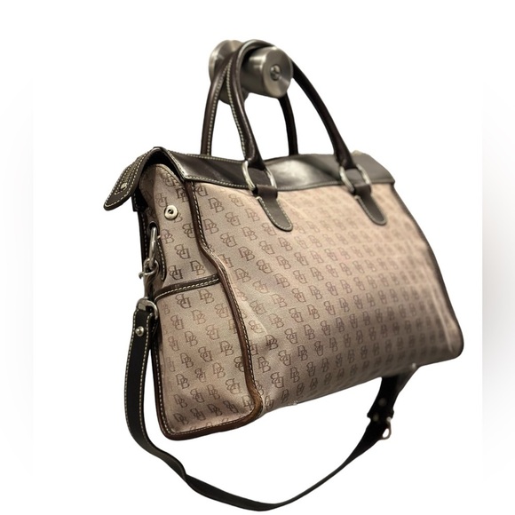 Dooney &Bourke Canvas Double Pocket Handbag with Leather Trim - Picture 12 of 15